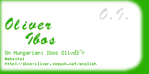 oliver ibos business card